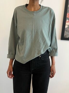 Uniqlo Olive Green Long Sleeve Shirt S